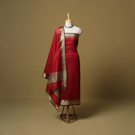 Handloom maheshwari silk tissue zari stripes 2pc unstitched
