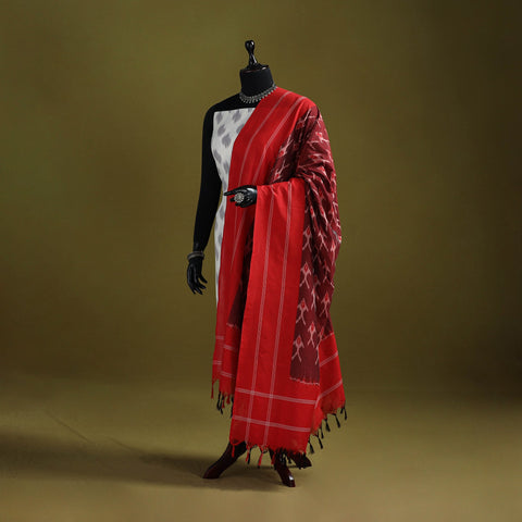 Handloom mercerised cotton pochampally ikat dupatta 18