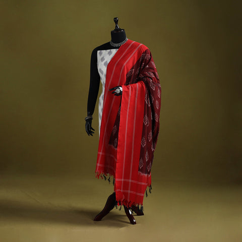 Handloom mercerised cotton pochampally ikat dupatta 34