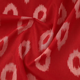 Red Handloom Mercerized Cotton Pochampally Ikat Fabric