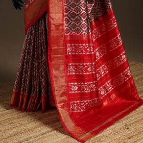 Handloom mulberry silk patola ikat pochampally saree 01