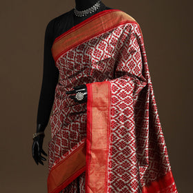 Handloom mulberry silk patola ikat pochampally saree 01