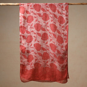 Red - handloom natural dyed linen bindaas stole 03