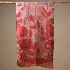 Red - handloom natural dyed linen bindaas stole 05