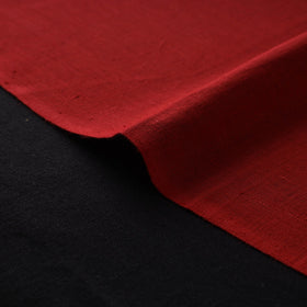 Red - handloom organic kala cotton fabric 08 - handcrafted