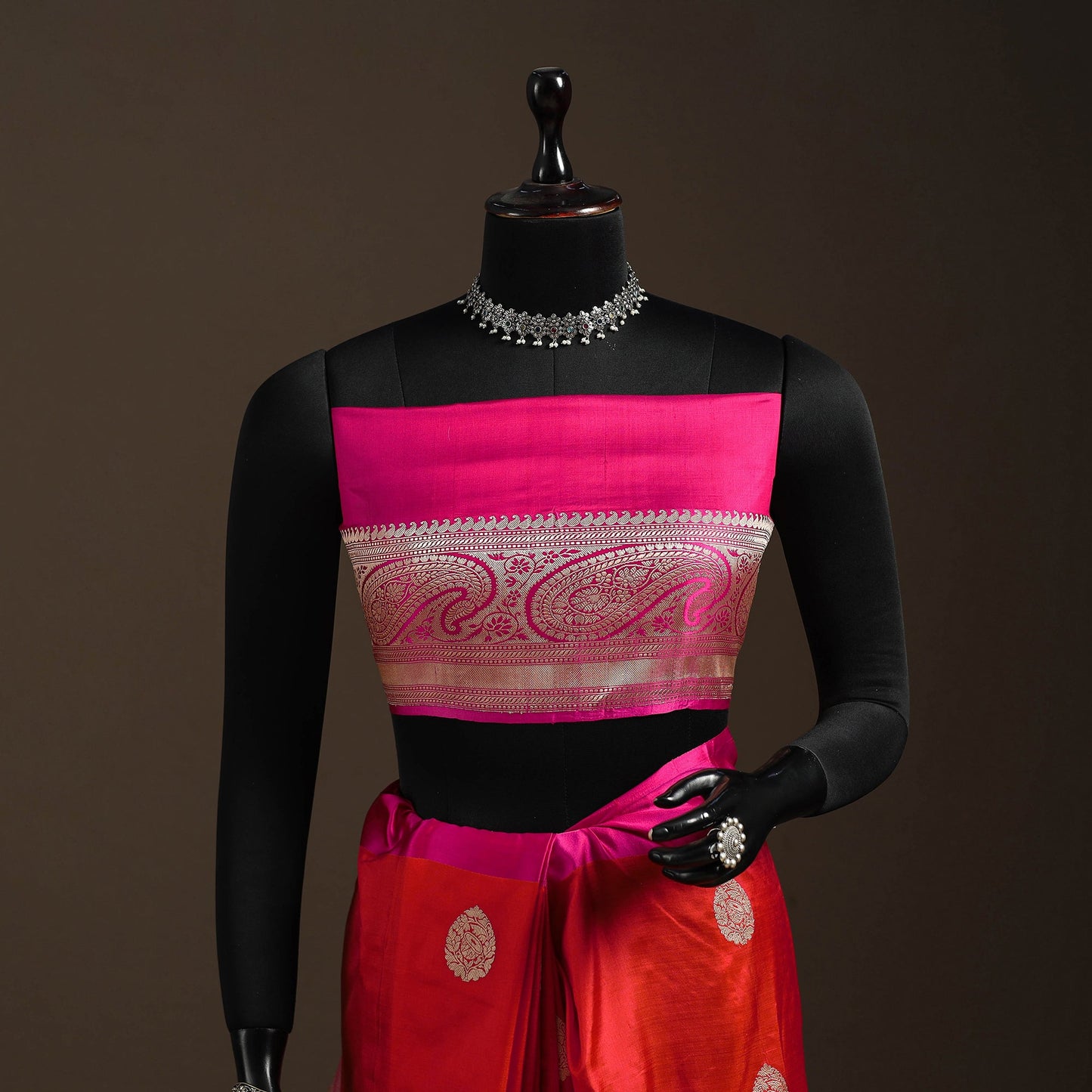 Red - handloom pure katan silk kaduwa zari buti banarasi