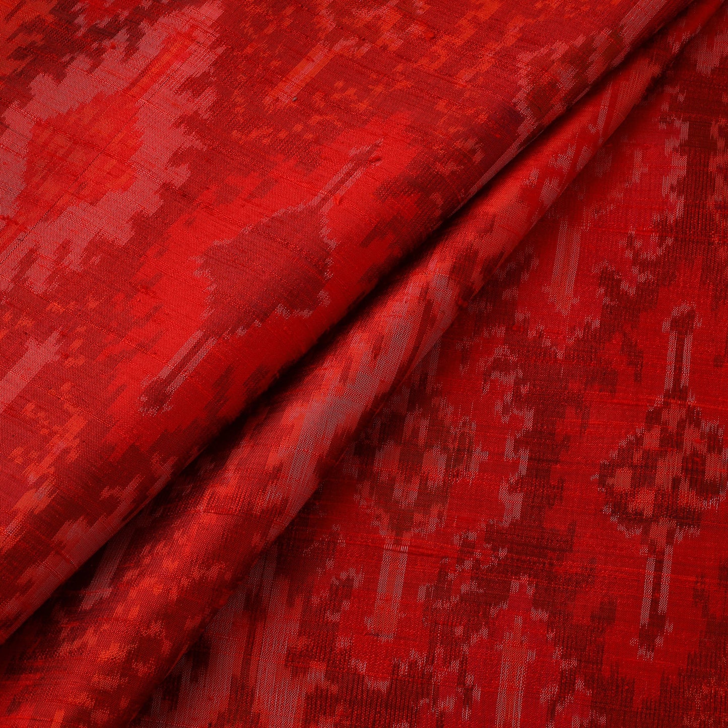 Handloom raw silk pochampally ikat fabric 03 - handcrafted