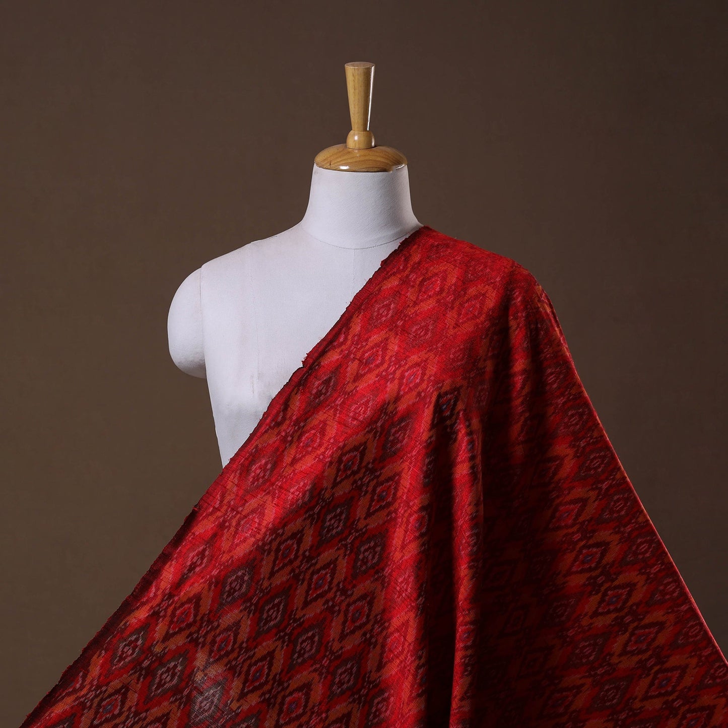 Handloom raw silk pochampally ikat fabric 06 - handcrafted