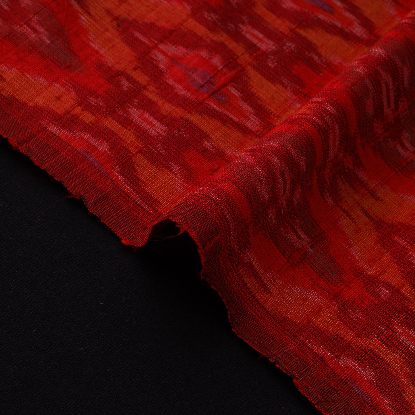 Handloom raw silk pochampally ikat fabric 06 - handcrafted