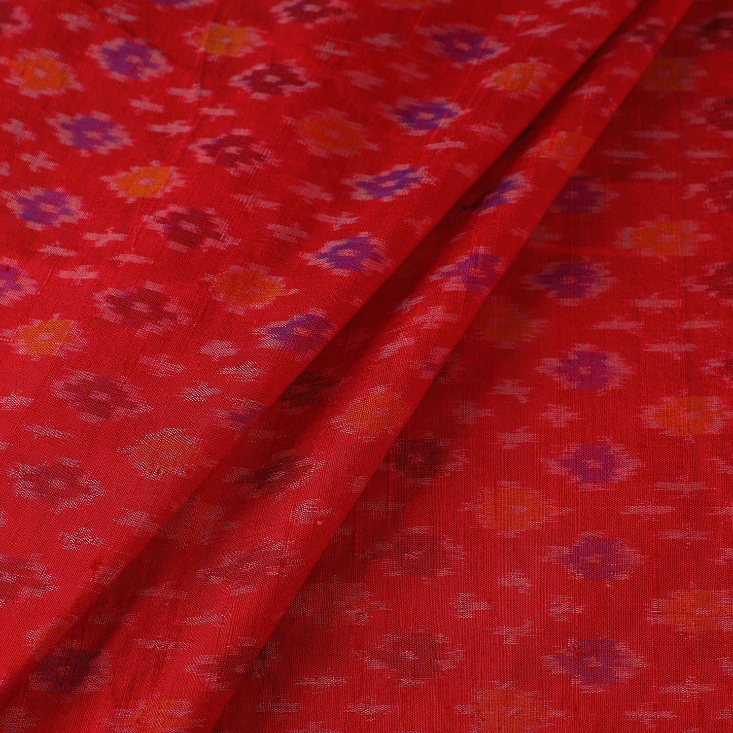  Handloom Raw Silk Pochampally Ikat Fabric