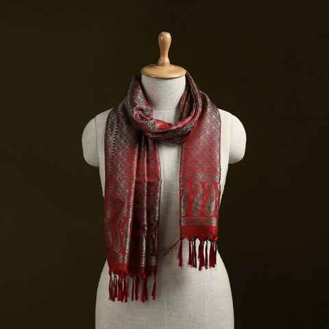 Handloom semi silk jacquard weave banarasi stole