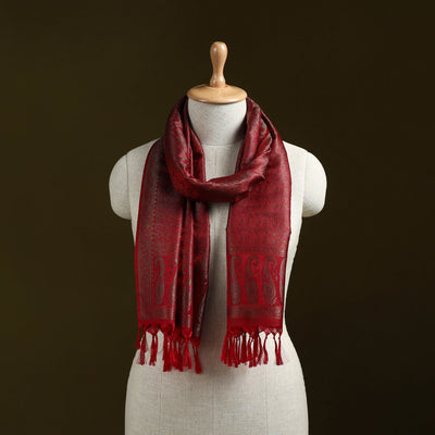 Handloom semi silk jacquard weave banarasi stole