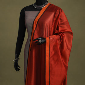 Red - handloom silk cotton maheshwari dupatta 19