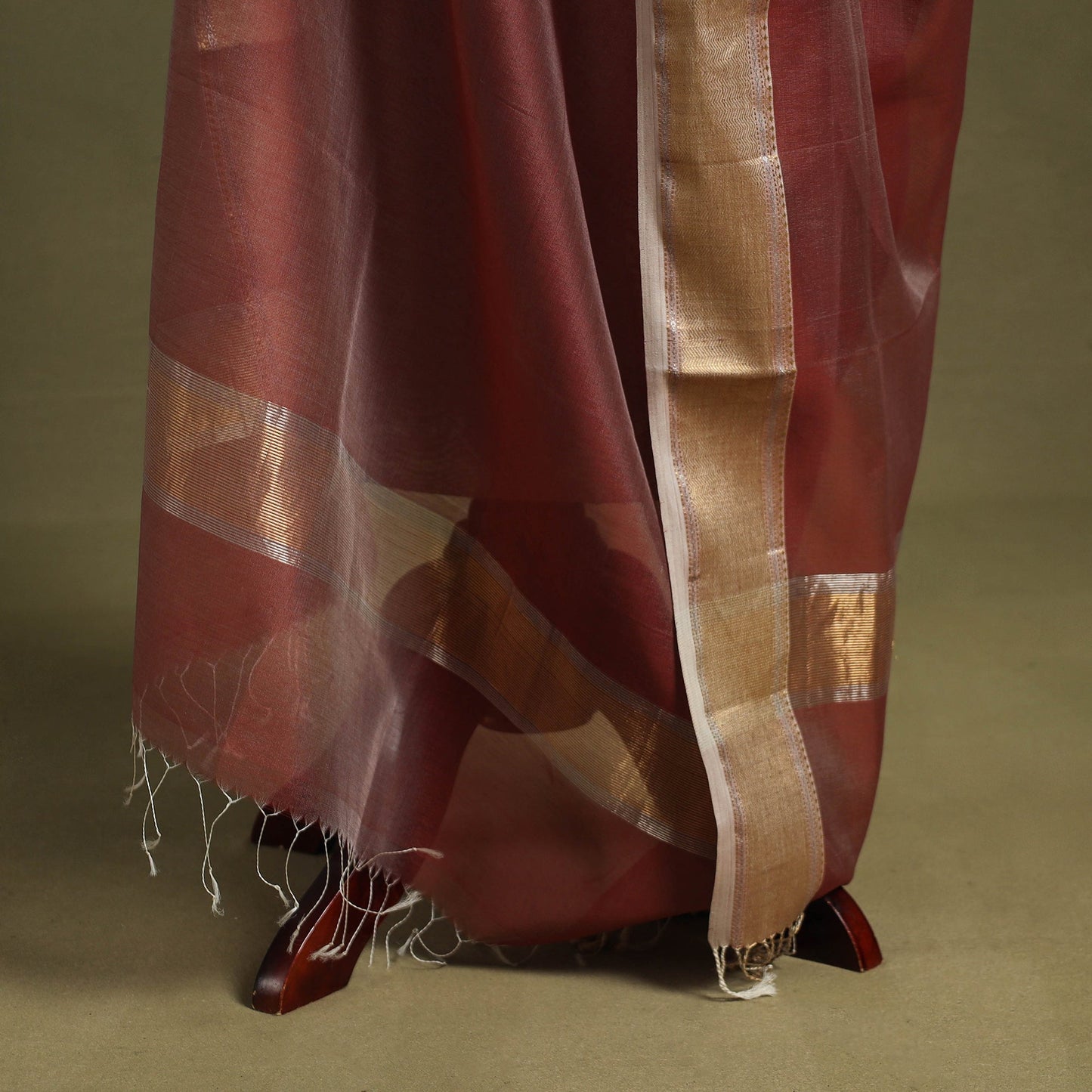 Red - handloom silk cotton maheshwari dupatta 55