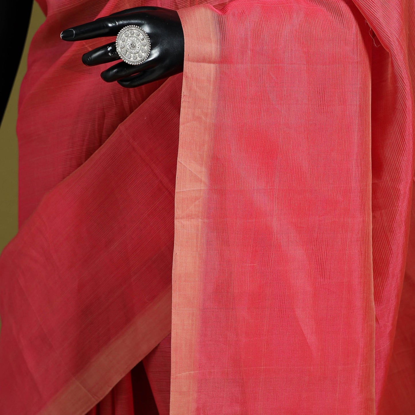 Red - handloom silk cotton mangalagiri pattu saree 02