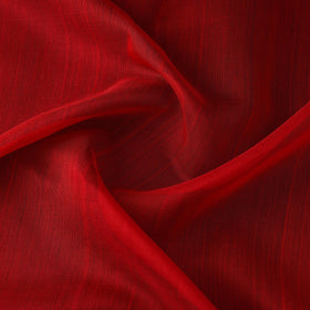 Red - handloom silk cotton plain chanderi fabric 03