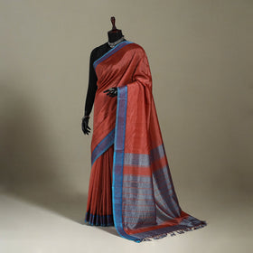 Red Handloom Silk Cotton Thread Border Mangalagiri Pattu Saree