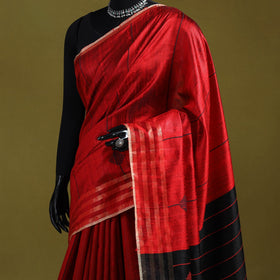 Handloom tussar silk zari border bhagalpuri saree 02