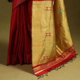 Handloom tussar silk zari border bhagalpuri saree 15