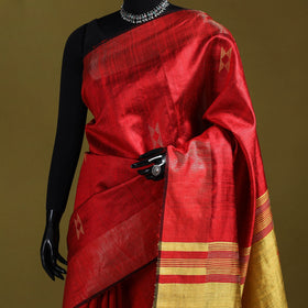 Handloom tussar silk zari border bhagalpuri saree 15