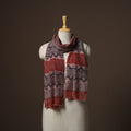 Maroon - handloom woolen natural dyed bagru stole 02