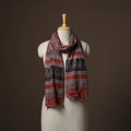 Maroon - handloom woolen natural dyed bagru stole 08