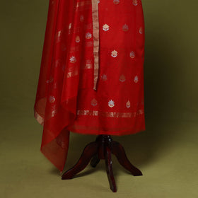 Handloom zari buti chanderi silk 2pc unstitched dress
