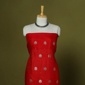 Handloom zari buti chanderi silk 2pc unstitched dress