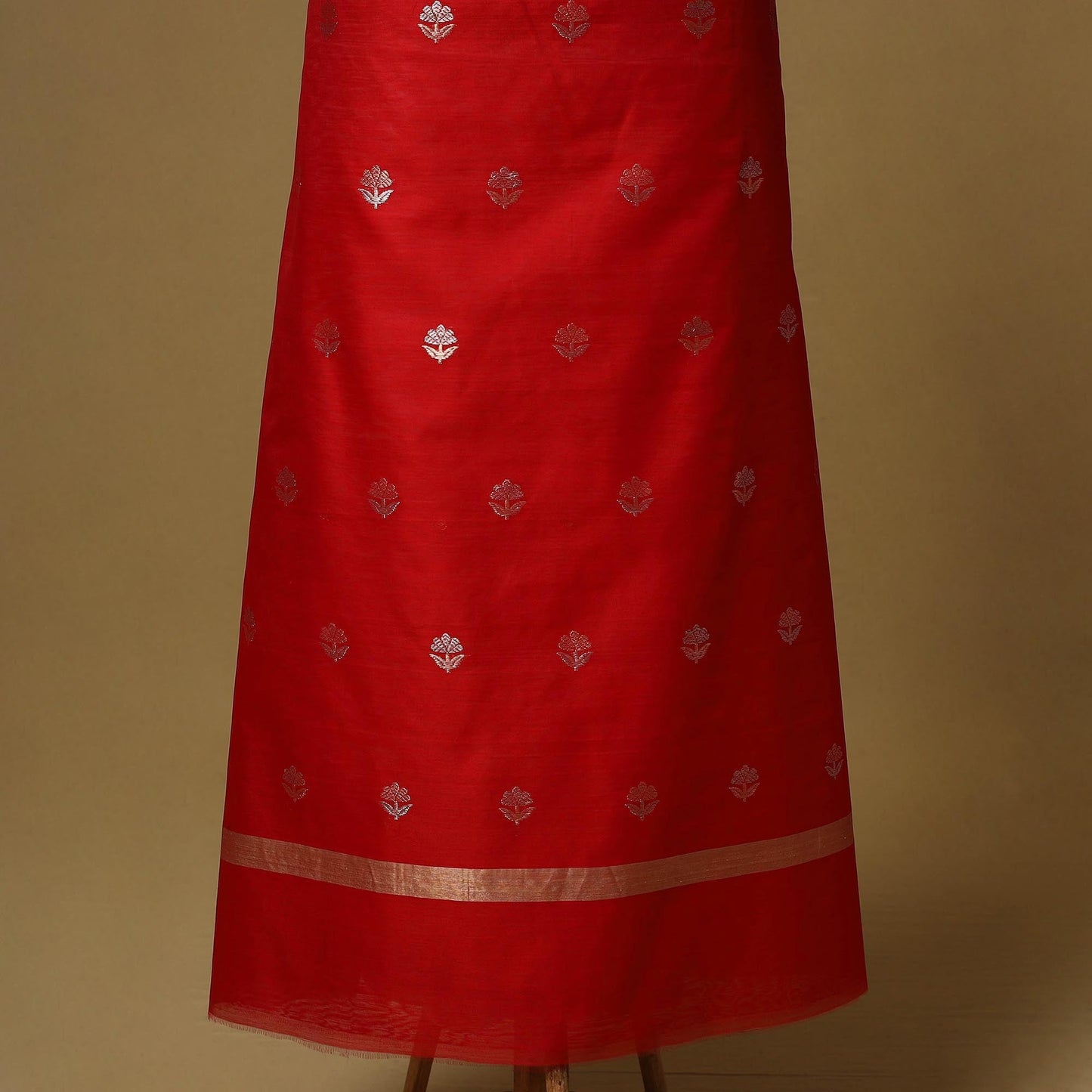 Handloom zari buti chanderi silk 2pc unstitched dress