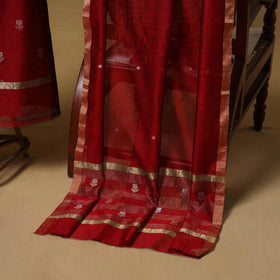 Handloom zari buti chanderi silk 2pc unstitched dress