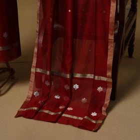 Handloom zari buti chanderi silk 2pc unstitched dress