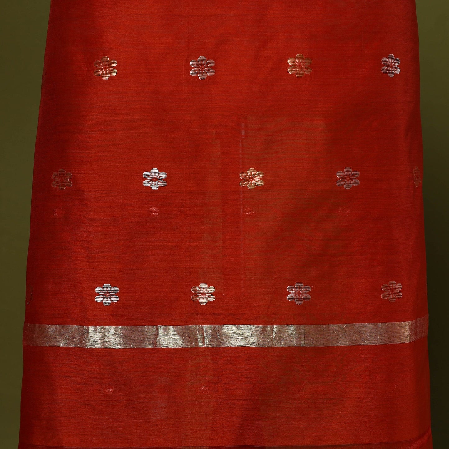 Handloom zari buti chanderi silk 2pc unstitched dress