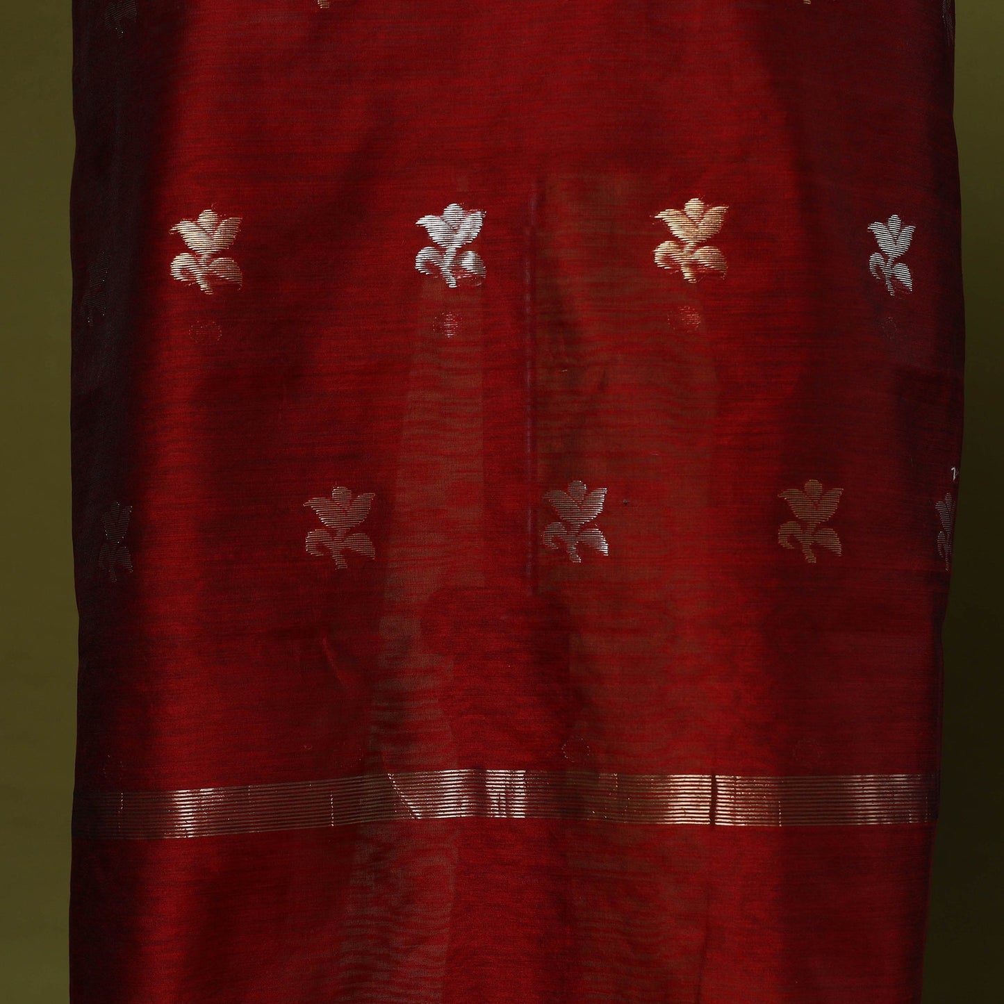 Handloom zari buti chanderi silk 2pc unstitched dress