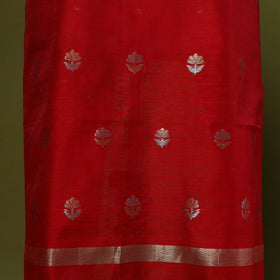 Handloom zari buti chanderi silk 2pc unstitched dress