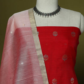 Handloom zari buti chanderi silk 2pc unstitched dress
