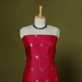 Handloom zari buti chanderi silk 2pc unstitched dress