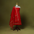Handloom zari buti chanderi silk 2pc unstitched dress