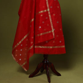 Handloom zari buti chanderi silk 2pc unstitched dress