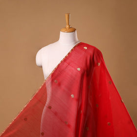 Handloom zari buti chanderi silk fabric 32 - handcrafted