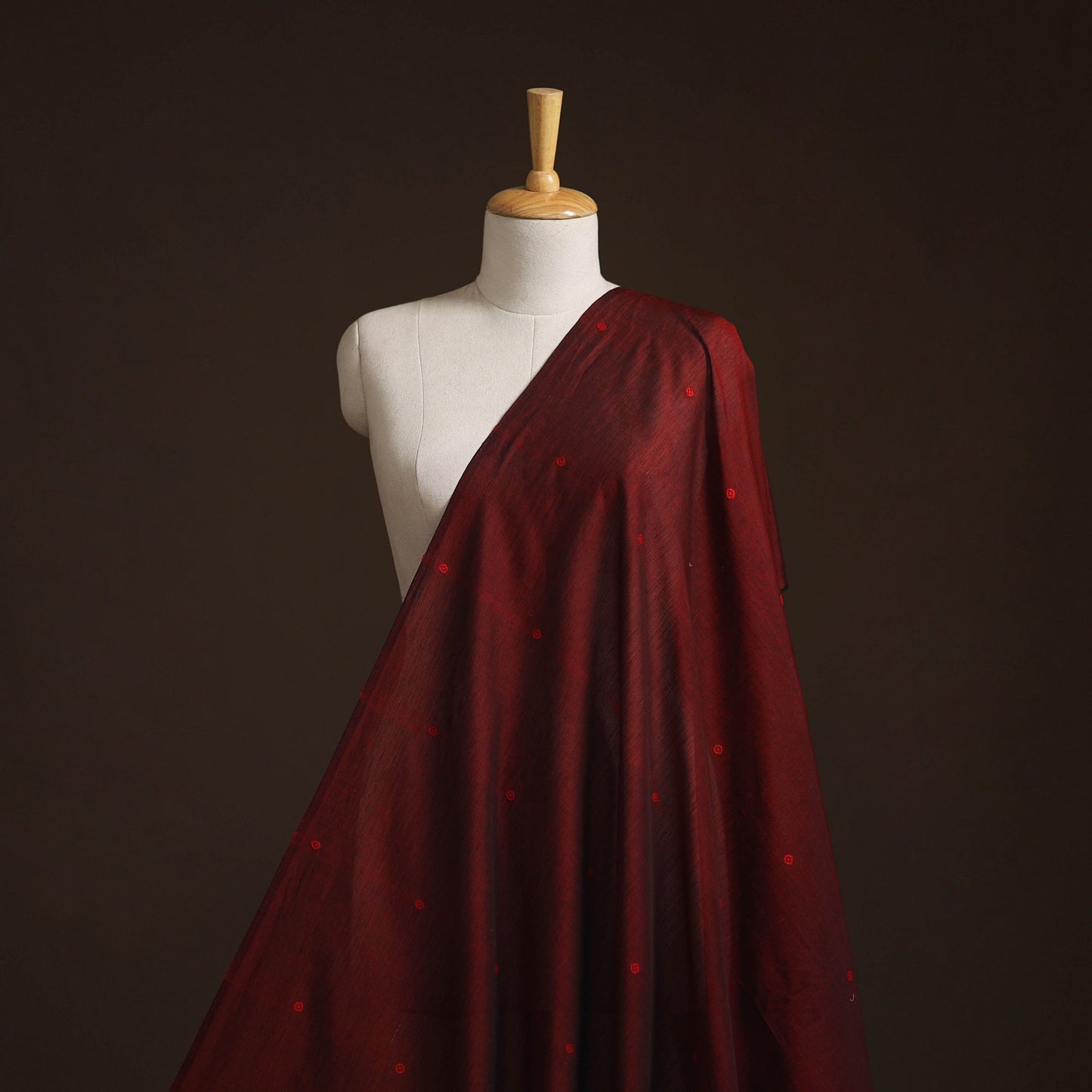 Handloom zari buti mercerised cotton chanderi fabric 08