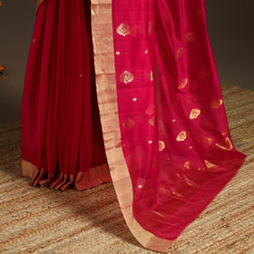 Handloom zari work chanderi silk saree 13 - handcrafted