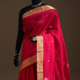 Handloom zari work chanderi silk saree 13 - handcrafted