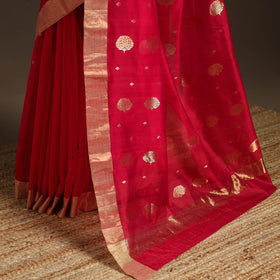 Handloom zari work chanderi silk saree 14 - handcrafted