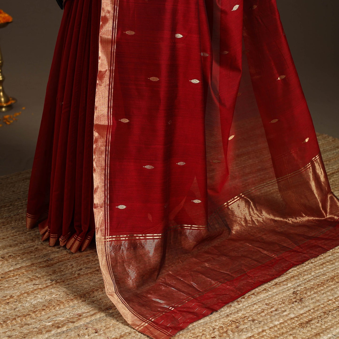 Handloom zari work chanderi silk saree 25 - handcrafted