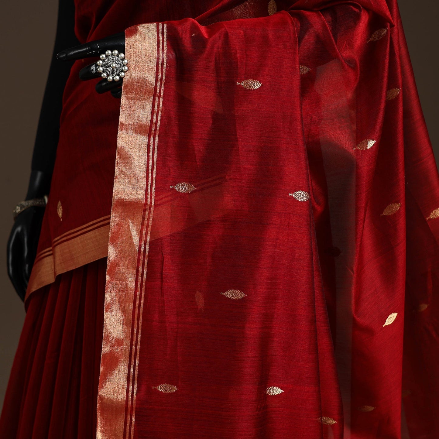 Handloom zari work chanderi silk saree 25 - handcrafted