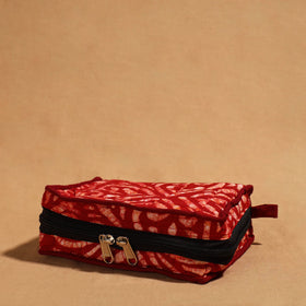 Red Handmade 4 Pockets Cotton Jewelry Bag 08 