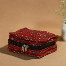 Red Handmade 4 Pockets Cotton Jewelry Bag 26 
