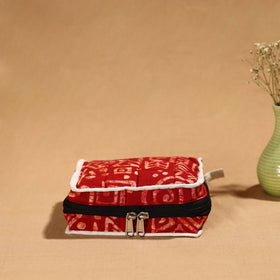 Red Handmade Cotton Jewelry Bag - 4 Pockets | iTokri