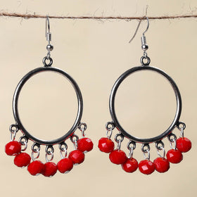 Red - handmade beaded earrings 01 - handcrafted
