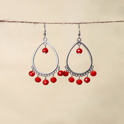 Red - handmade beaded earrings 06 - handcrafted